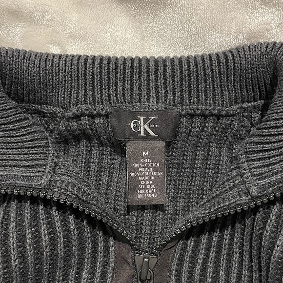 Medium Calvin Klein Knit Zip Up  Sweater - Picture 3 of 3